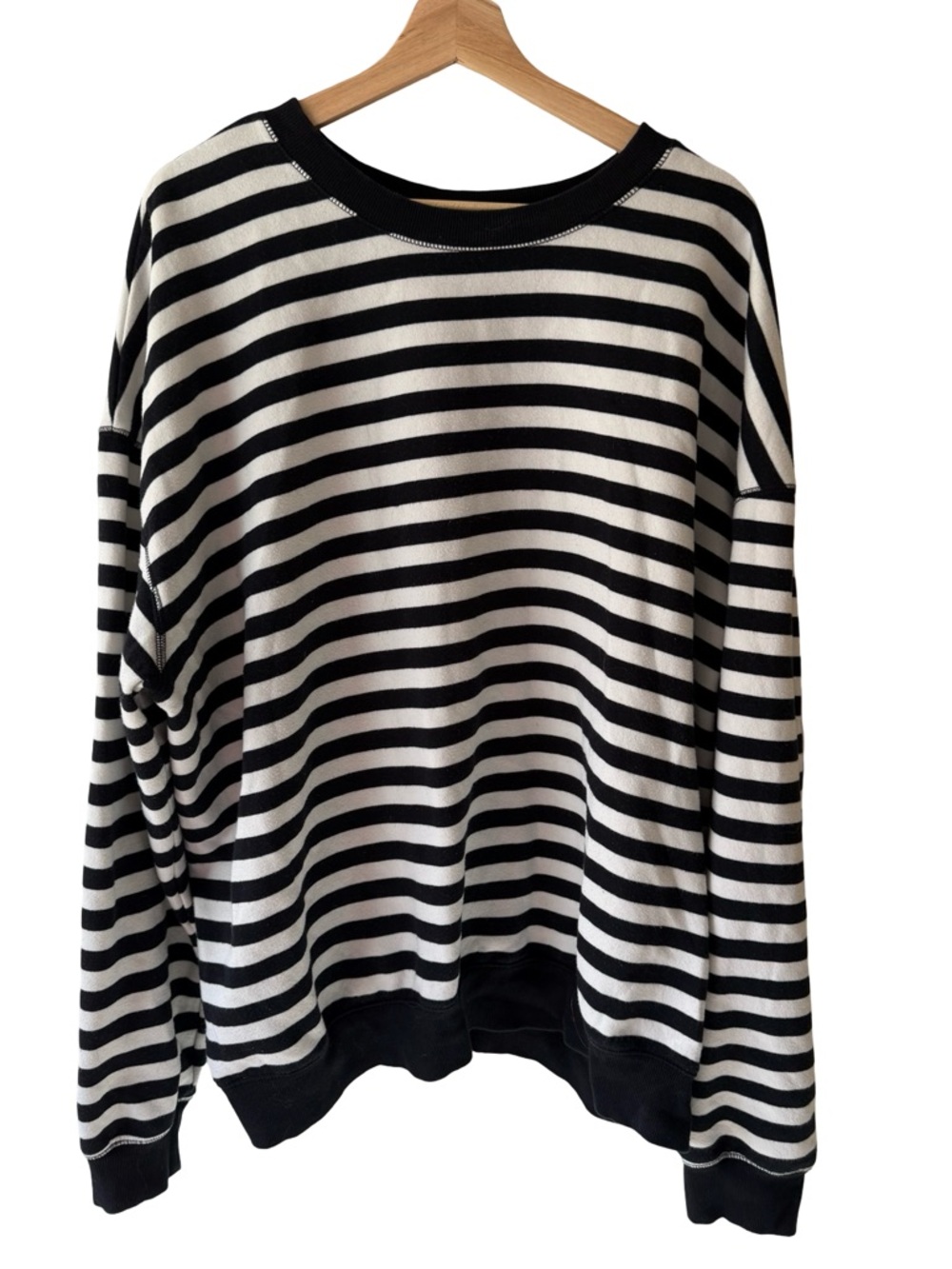 Goodfellow & Co Black and White Striped Crewneck Sweater